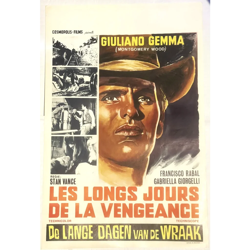 Rare 1967 Les Longs Jours De La Vengeance Belgium Movie Poster