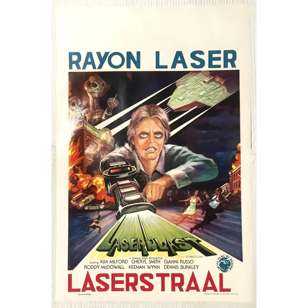 Rare Vintage Laserblast Movie Poster 1978 Belgian SciFi Gem