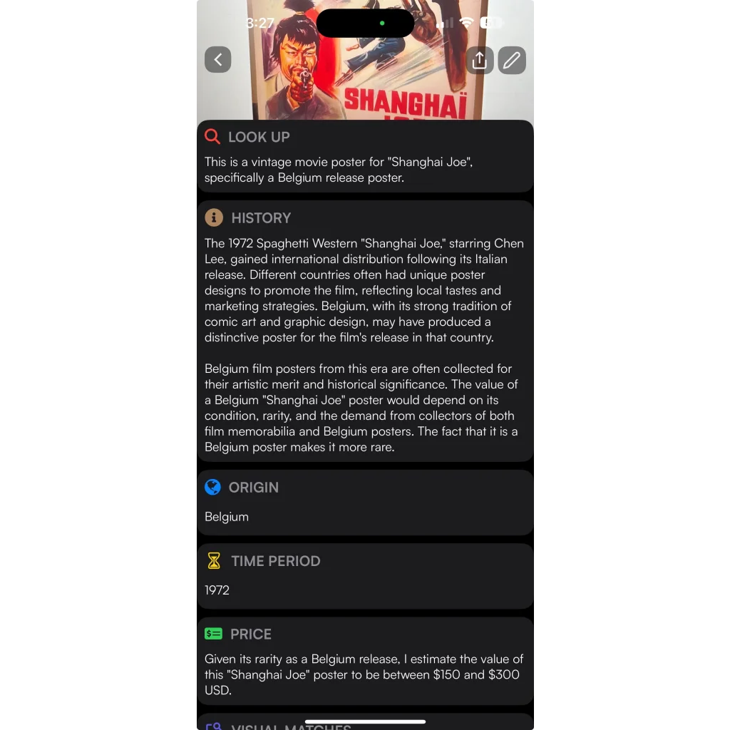 Rare Vintage Belgium Movie Poster Shanghai Joe 1972 Vibrant Art