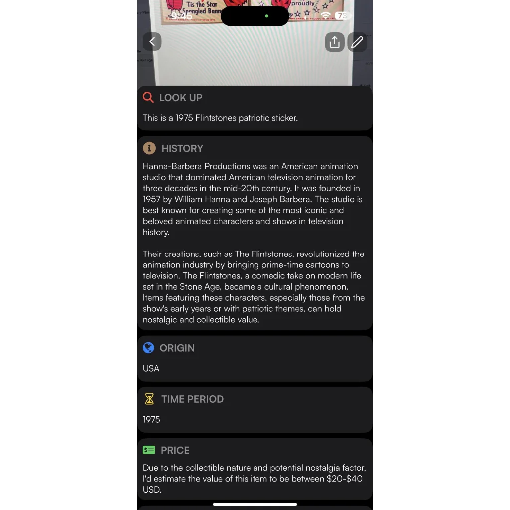 Rare Vintage Patriotic Fred Flintstone and Barney Rubble Stickers