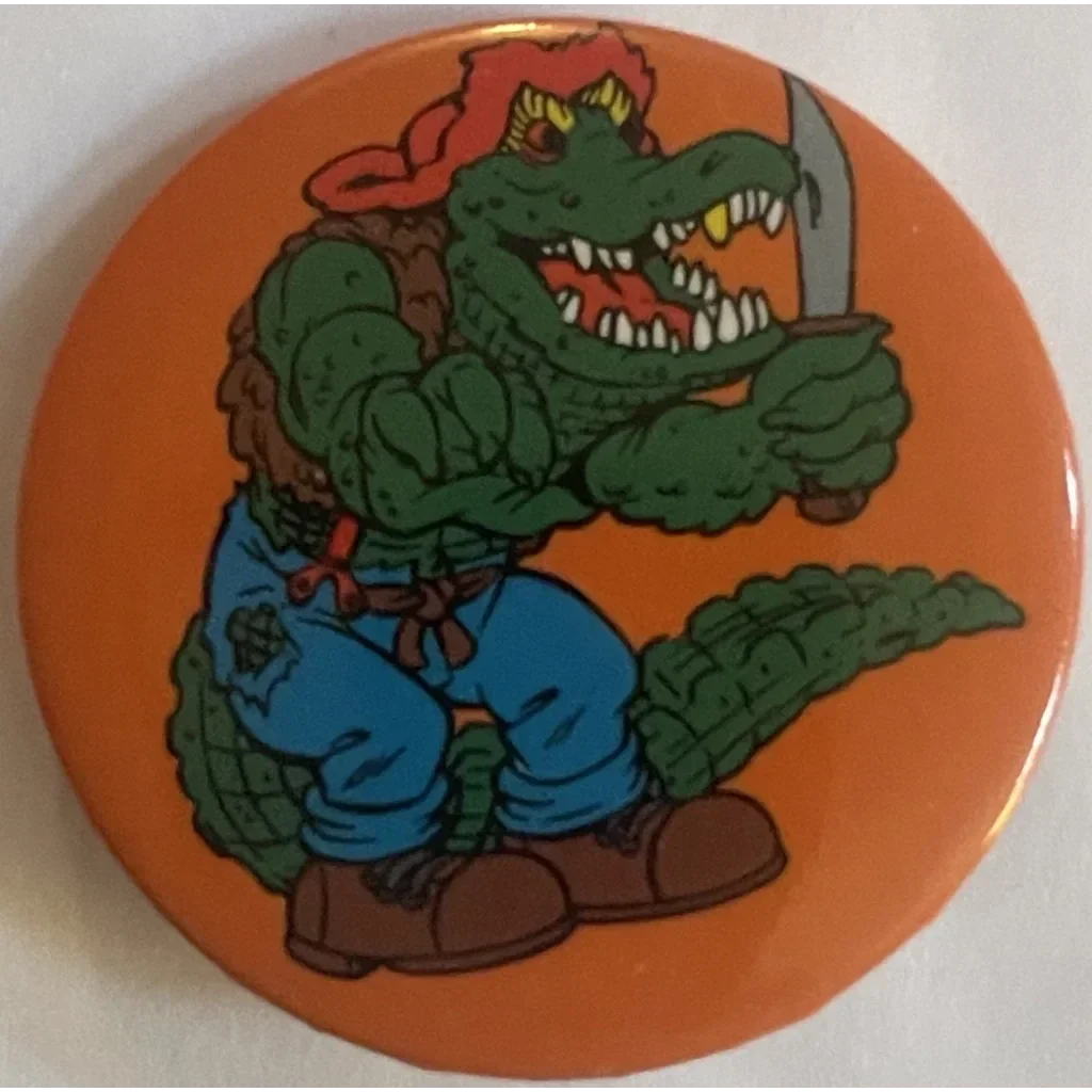 Vintage Teenage Mutant Ninja Turtles Leatherhead Movie Pin 1990