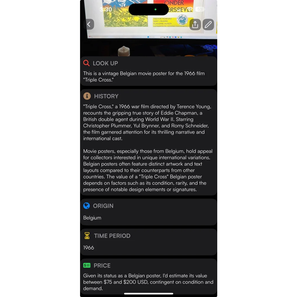 Rare Vintage Triple Cross Movie Poster 1966 Belgian Edition