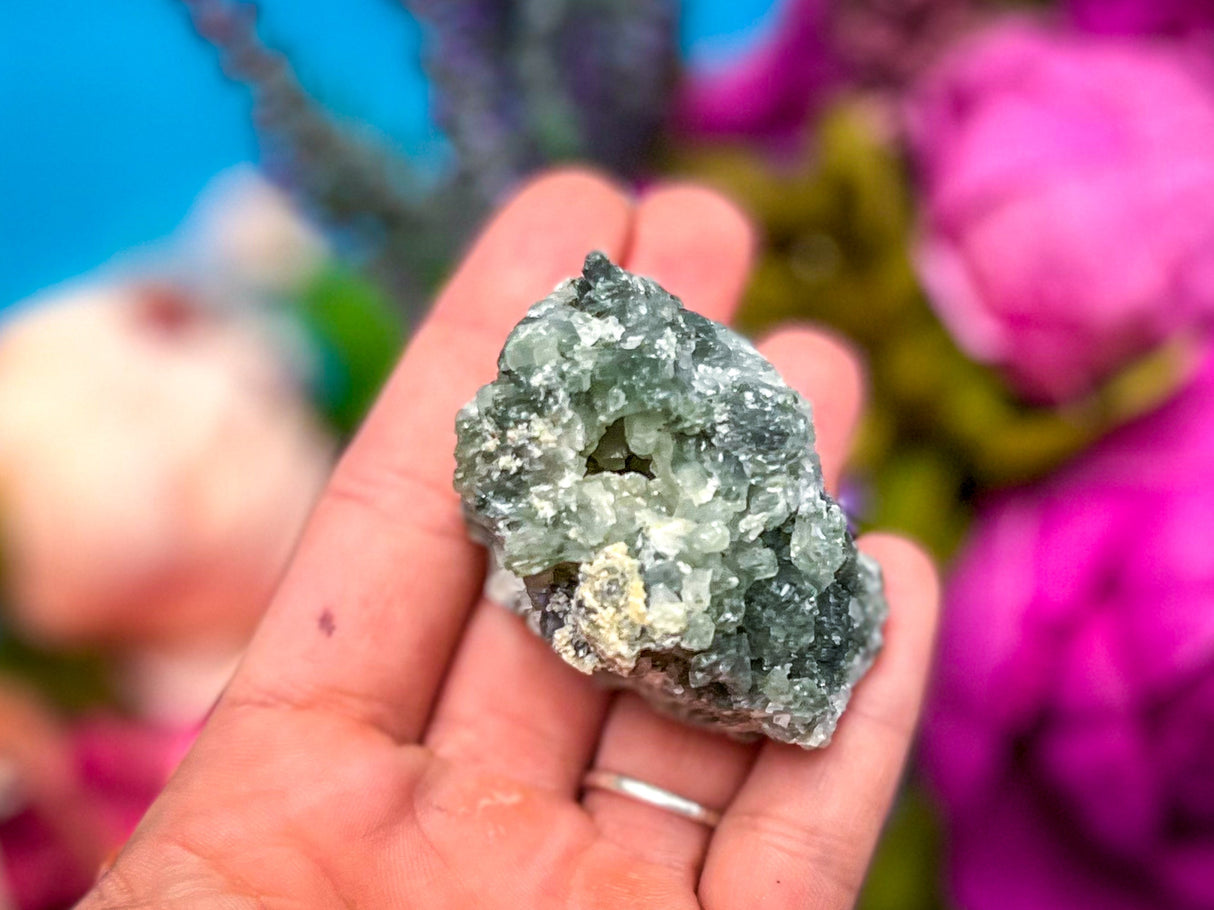 Raw Dark Green Prehnite Specimens