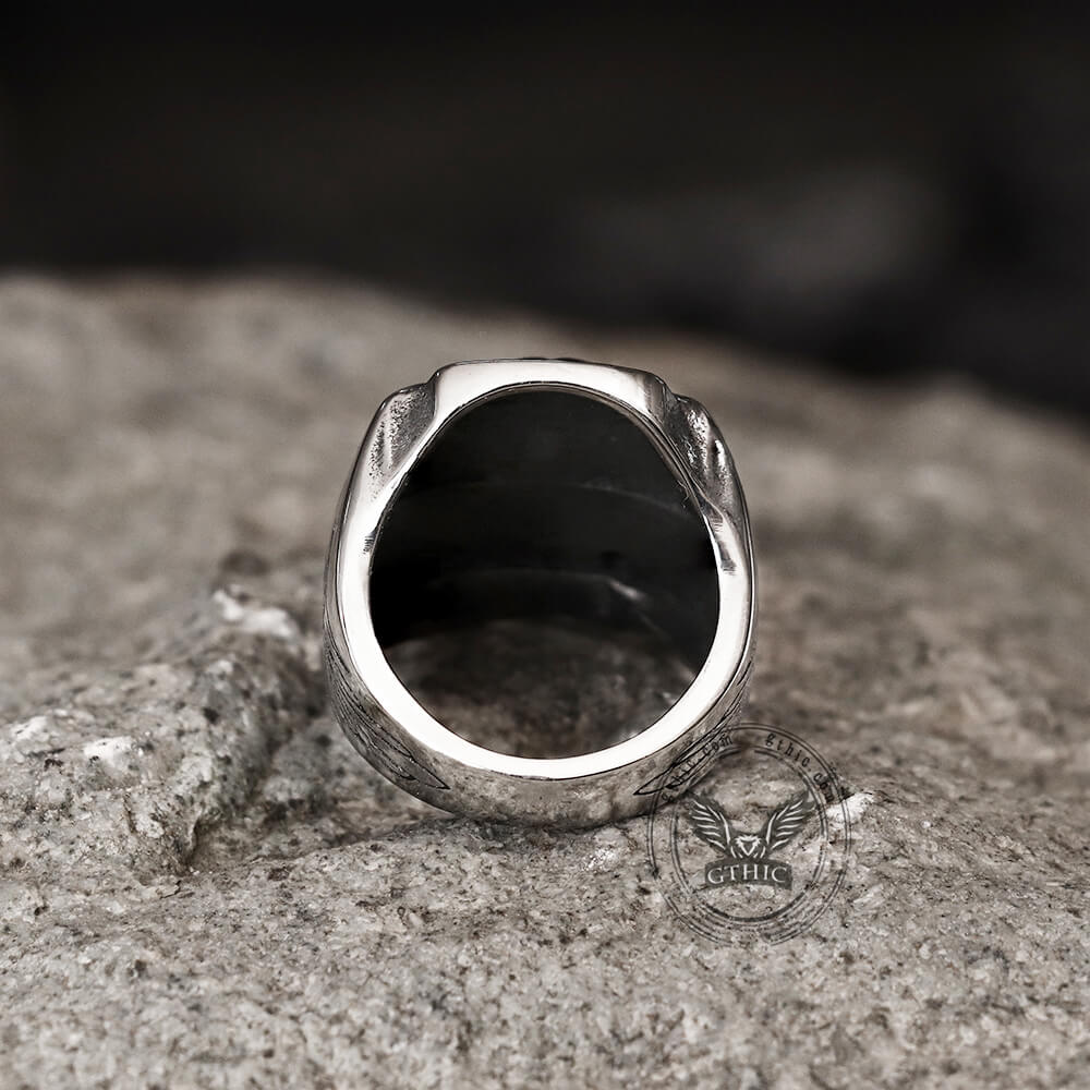 Anillo de calavera de acero inoxidable estilo punk retro