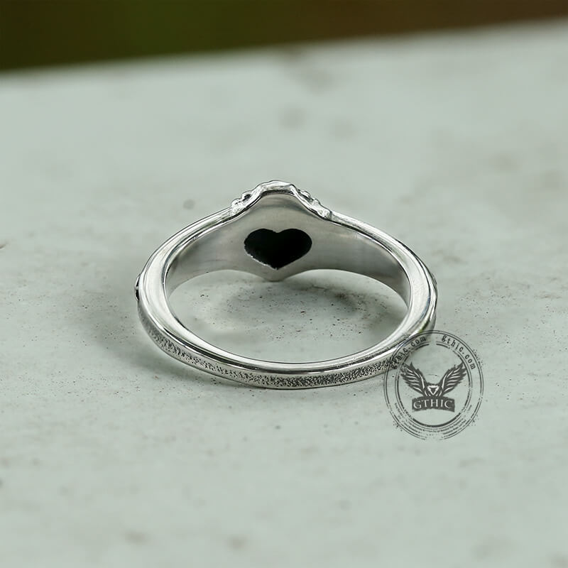 Anillo retro de acero inoxidable del Sagrado Corazón de Jesús