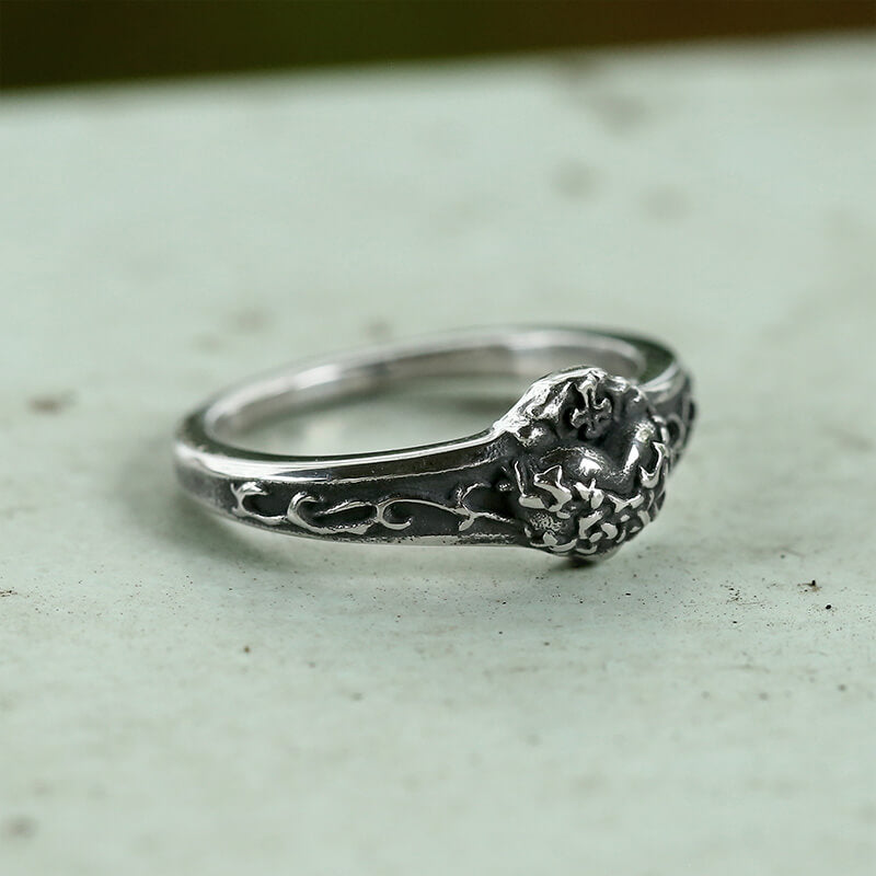 Anillo retro de acero inoxidable del Sagrado Corazón de Jesús