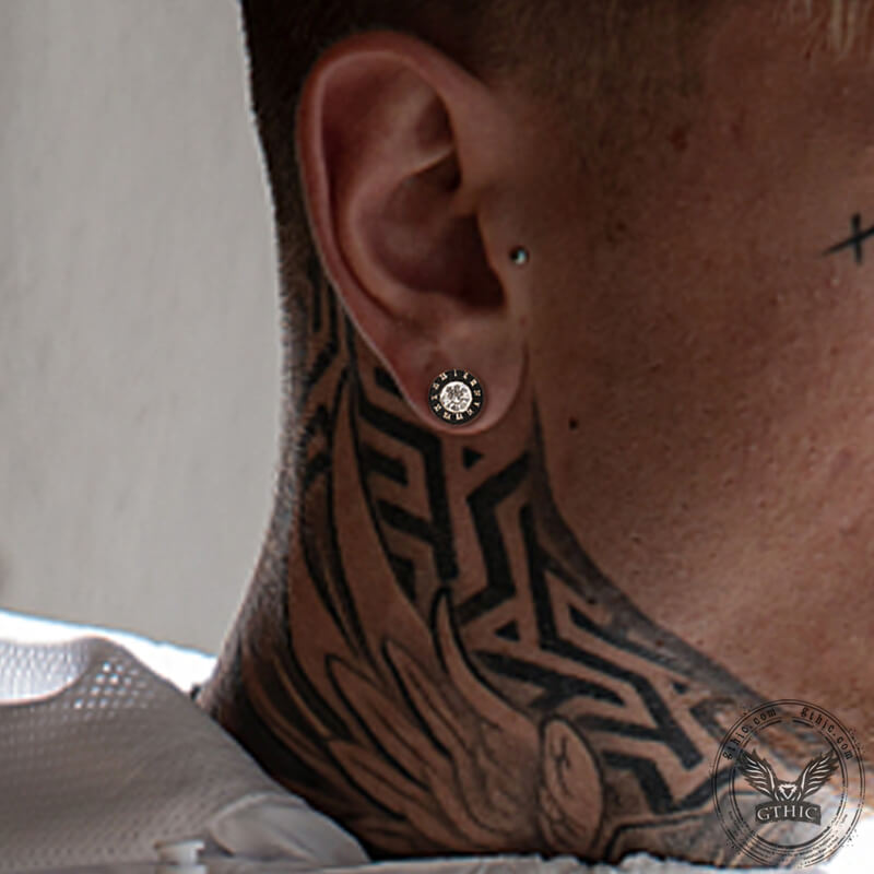 Pendientes punk de acero inoxidable con números romanos