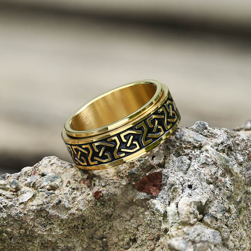 Celtic Knot Stainless Steel Viking Spinner Ring