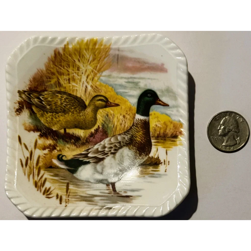 Royal Adderley Duck Square Fine Bone China Saucer Trinket Dish