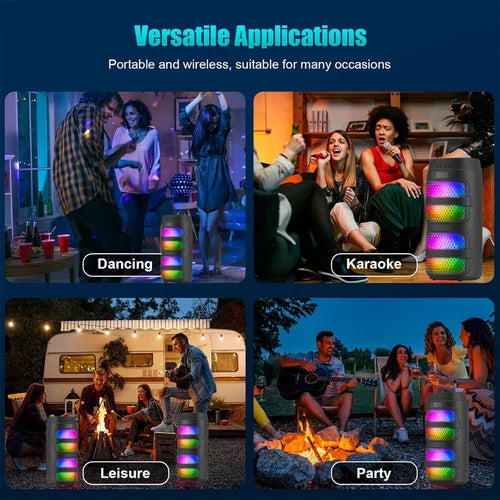 Ultimate Sound 3000W Portable Bluetooth Speaker with Dazzling LED Lights for Epic Parties