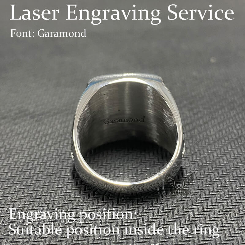 Anillo de sello de acero inoxidable con diseño de escorpión