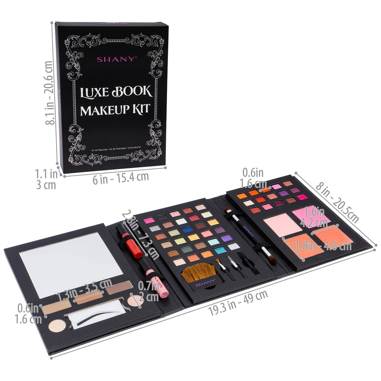 Set de maquillaje Luxe Book: paleta de cosméticos de viaje todo en uno