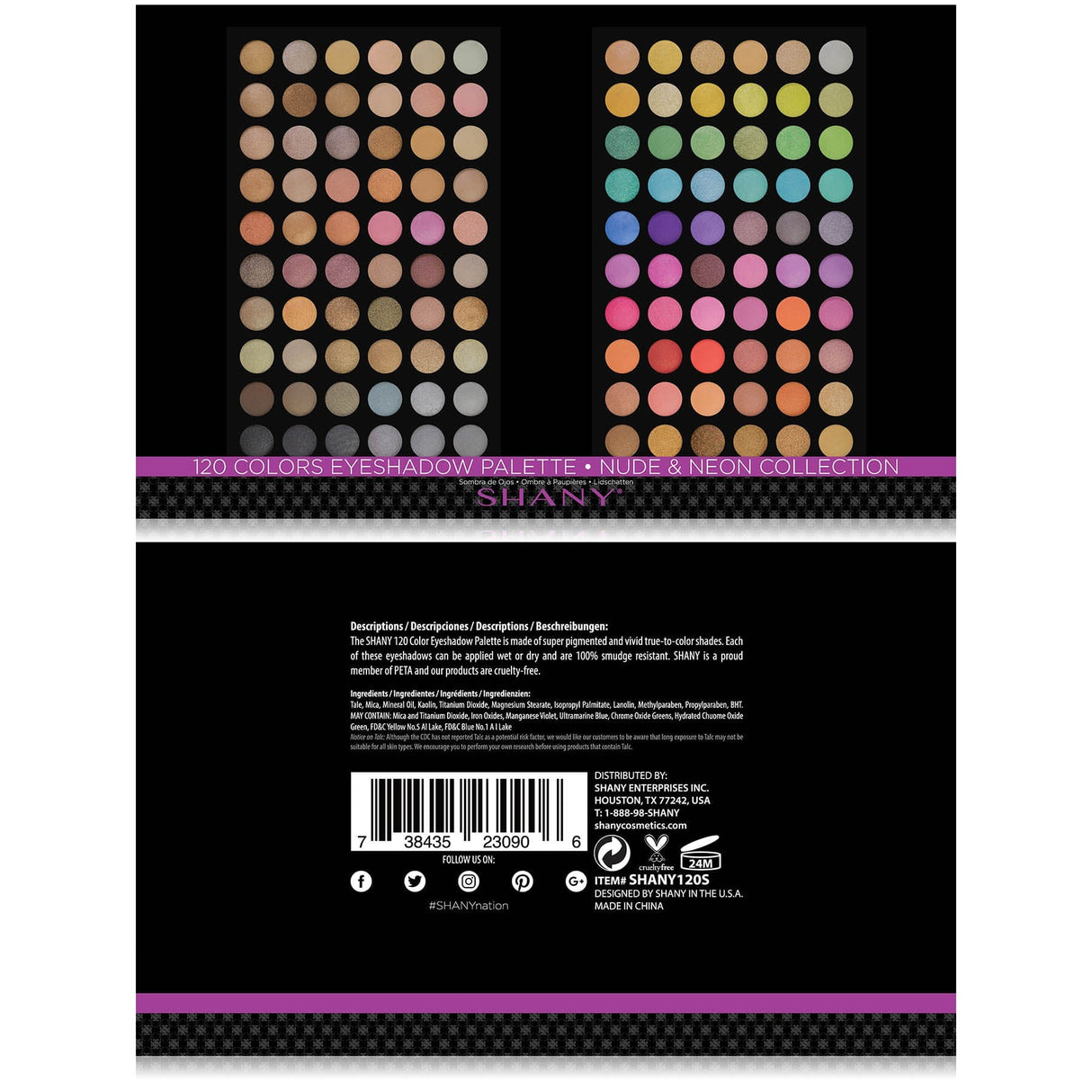 Ultimate Fusion - 120 Color Eye shadow Palette Natural Nude and Neon Combination-2