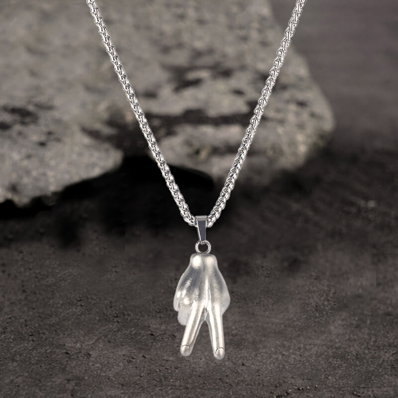 Colgante de acero inoxidable con expresión de gesto simple