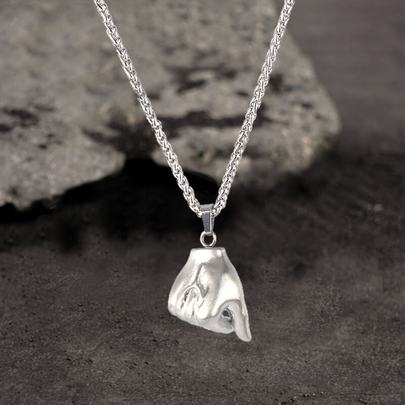 Colgante de acero inoxidable con expresión de gesto simple