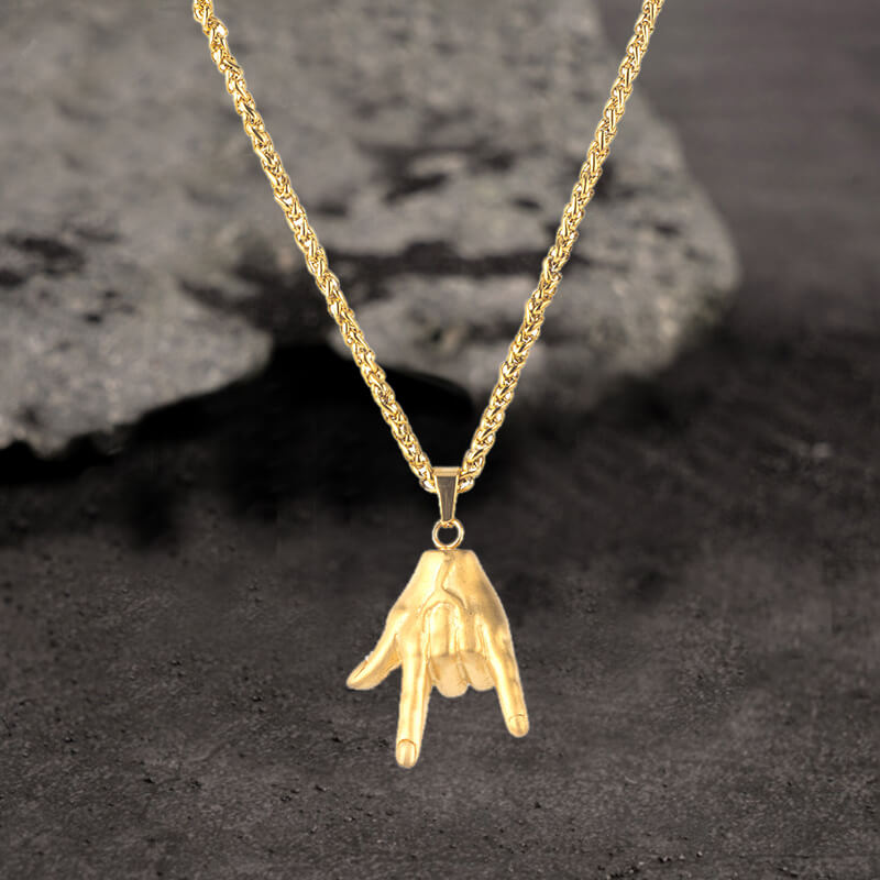 Colgante de acero inoxidable con expresión de gesto simple