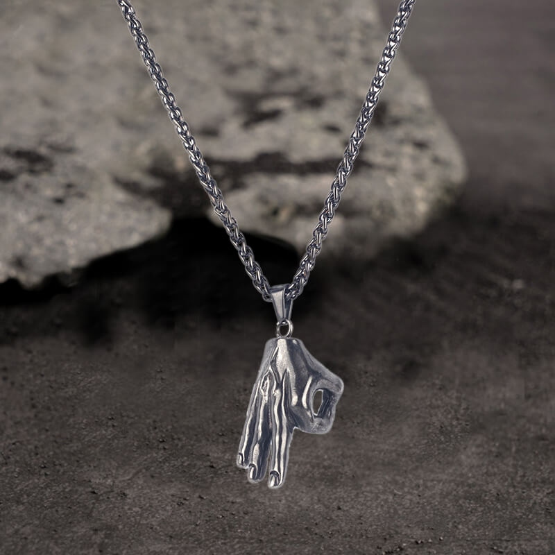 Colgante de acero inoxidable con expresión de gesto simple