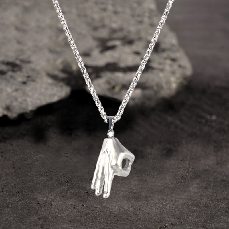 Colgante de acero inoxidable con expresión de gesto simple