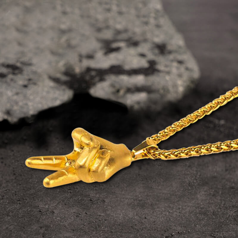 Colgante de acero inoxidable con expresión de gesto simple