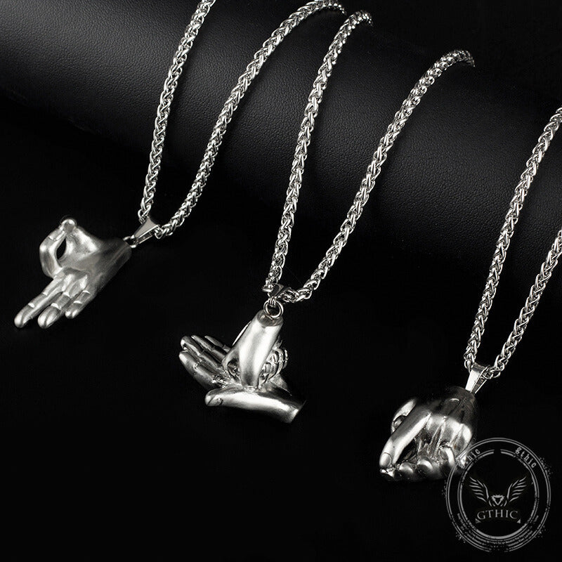 Colgante de acero inoxidable con expresión de gesto simple