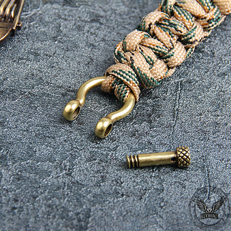 Pulsera de paracord de aleación con corona de calavera y rey