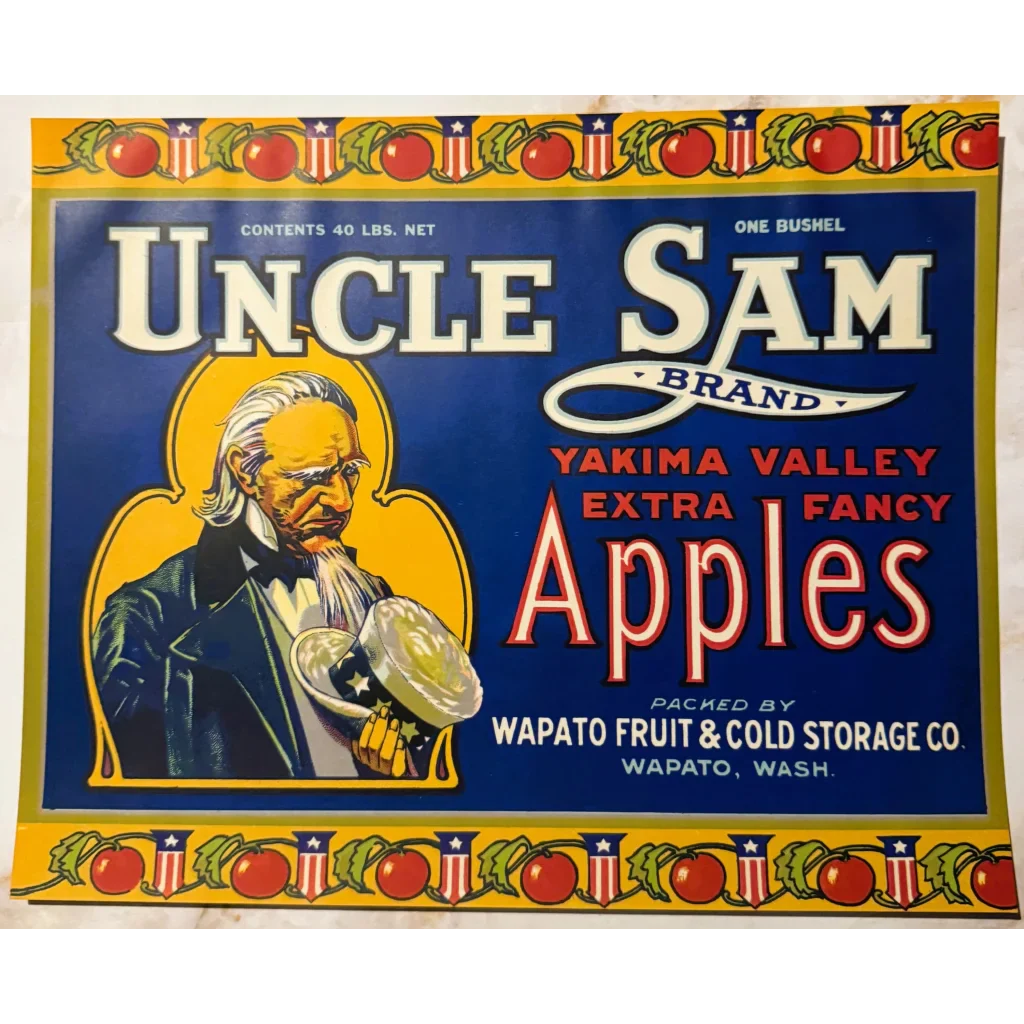 Snag a Slice of 1920s Americana with Uncle Sam Apple Crate Label