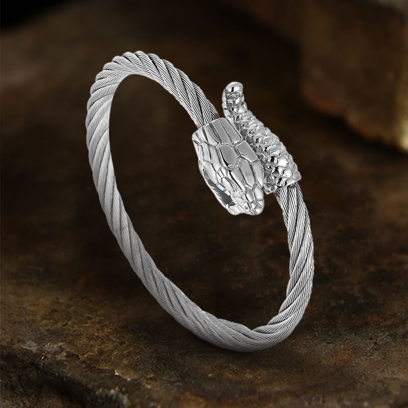 Pulsera de acero inoxidable con forma de serpiente