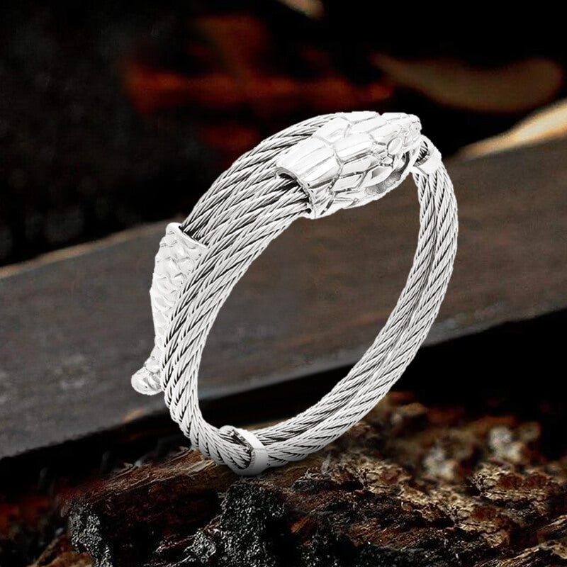 Pulsera de acero inoxidable con forma de serpiente