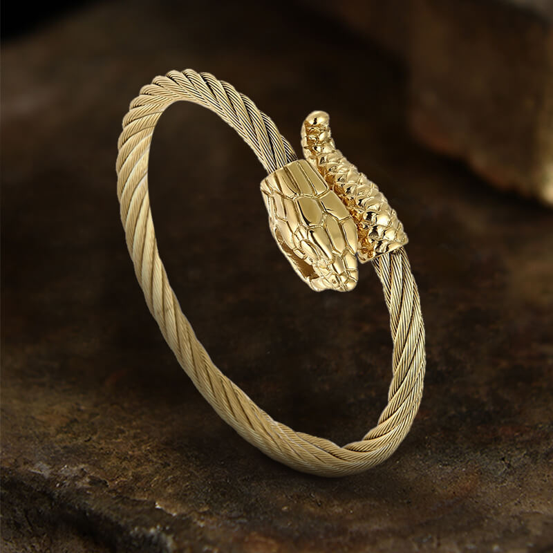 Pulsera de acero inoxidable con forma de serpiente