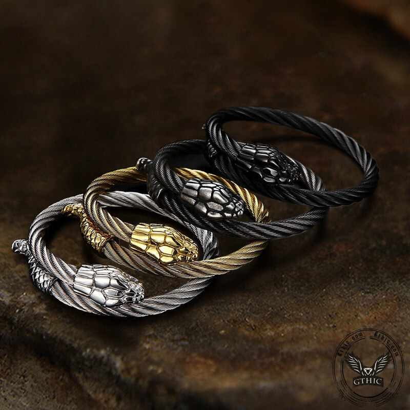 Pulsera de acero inoxidable con forma de serpiente