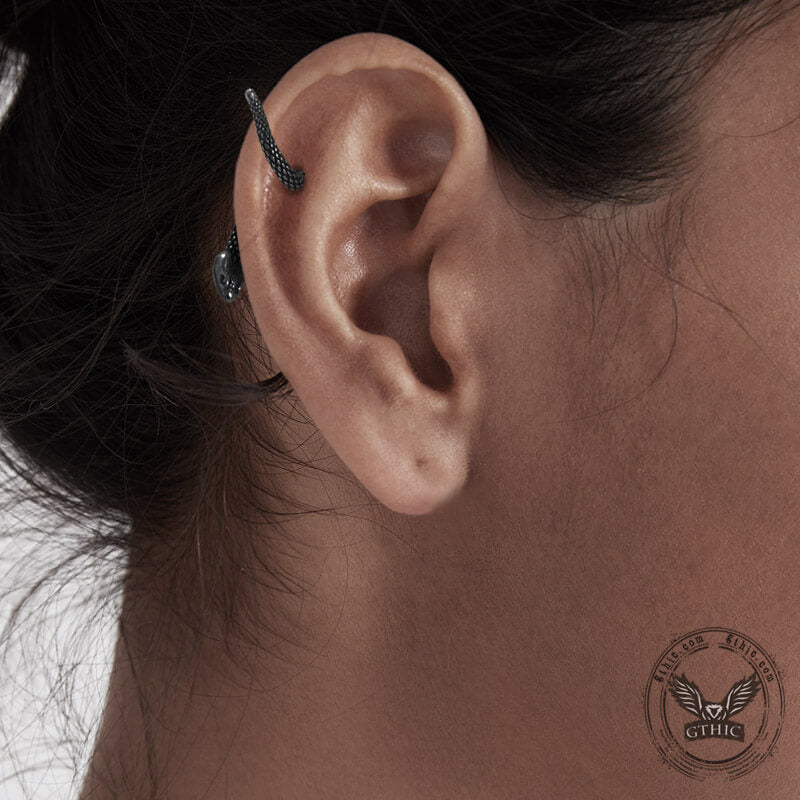 Pendientes punk de acero inoxidable con forma de serpiente