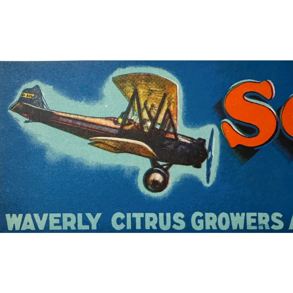 Soar Back in Time with Rare 1940s Seald-Pep Biplane Crate Label
