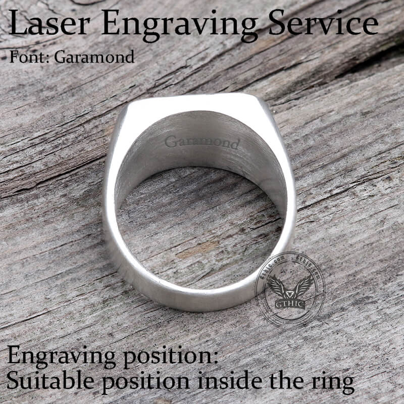 Anillo cristiano de acero inoxidable con la cruz de San Benito