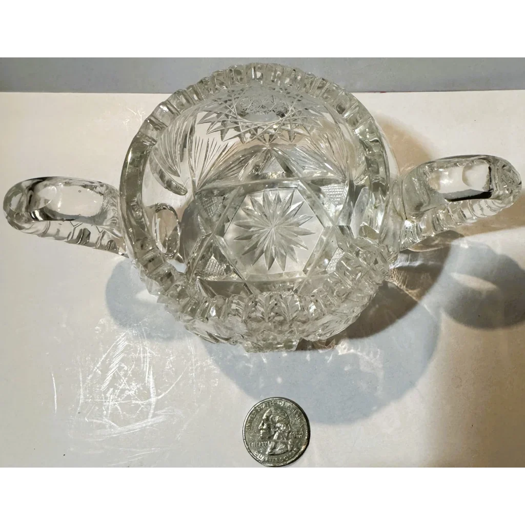 Stunning American Brilliant Cut Glass Sugar Bowl from the Gilded Age