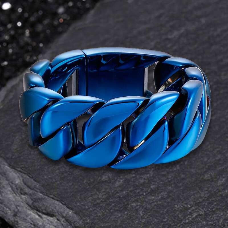 Pulsera de acero inoxidable con cadena de eslabones gruesos y elegante