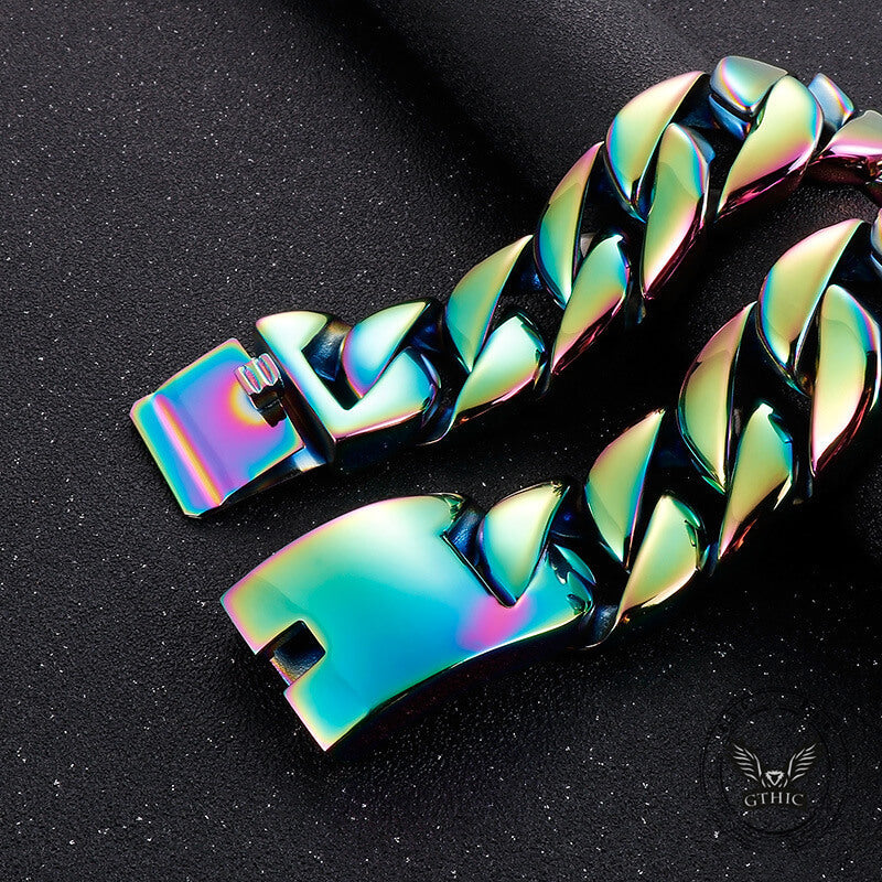 Pulsera de acero inoxidable con cadena de eslabones gruesos y elegante