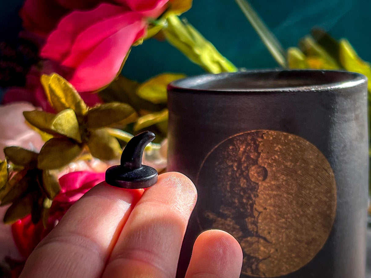 Tiny Black Obsidian Witches Hats, Mini Black Witches Hat, Black Crystal Witches Hat, Witchy Halloween Decor