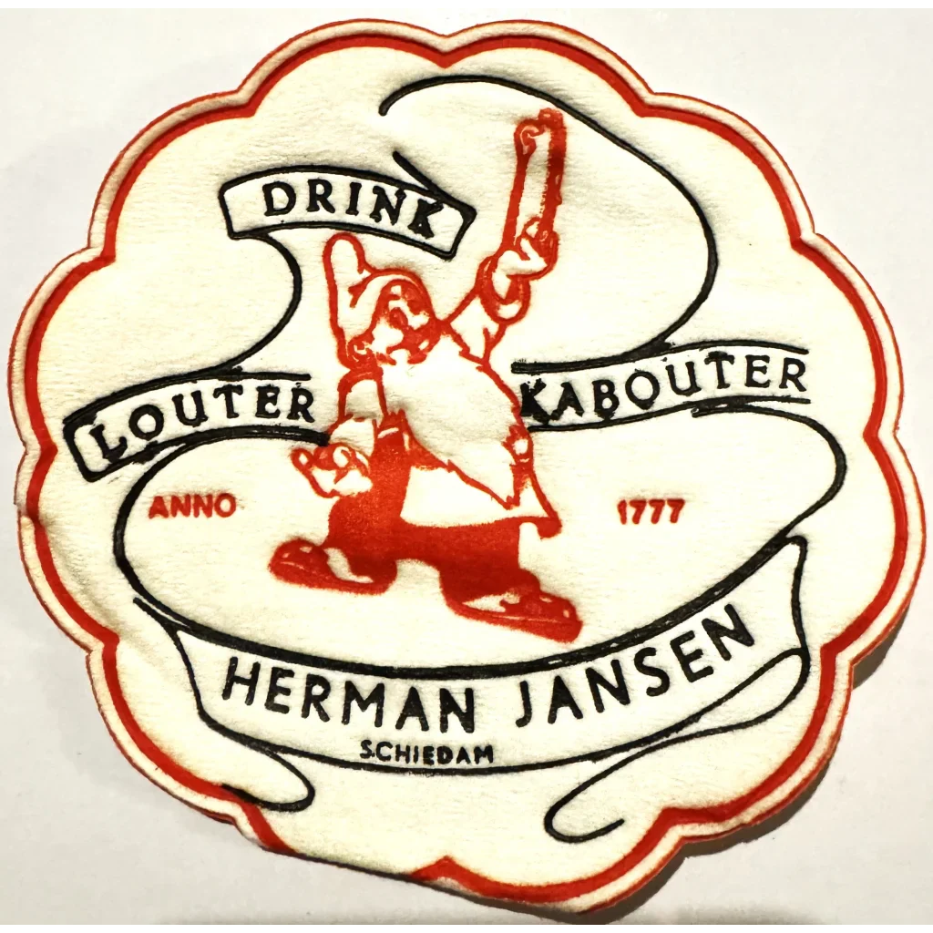 Rare Two Vintage 1950s Herman Jansen Spicy Leprechaun Coasters