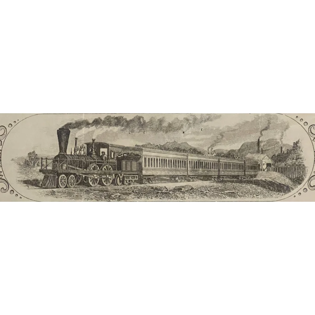 Rare 1800s Vermont and Massachusetts Railroad Stock Certificate