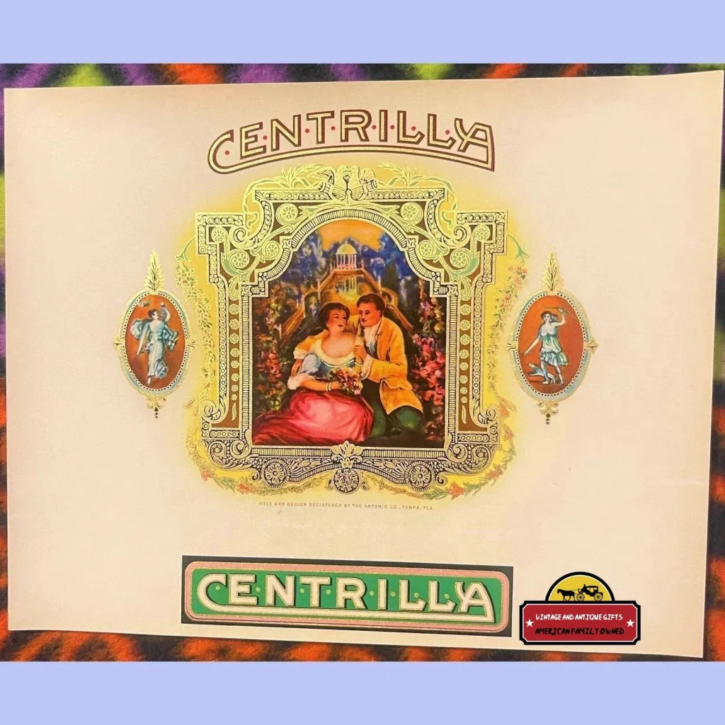 Rare Antique Centrilla Embossed Cigar Label From Tampa's Golden Age