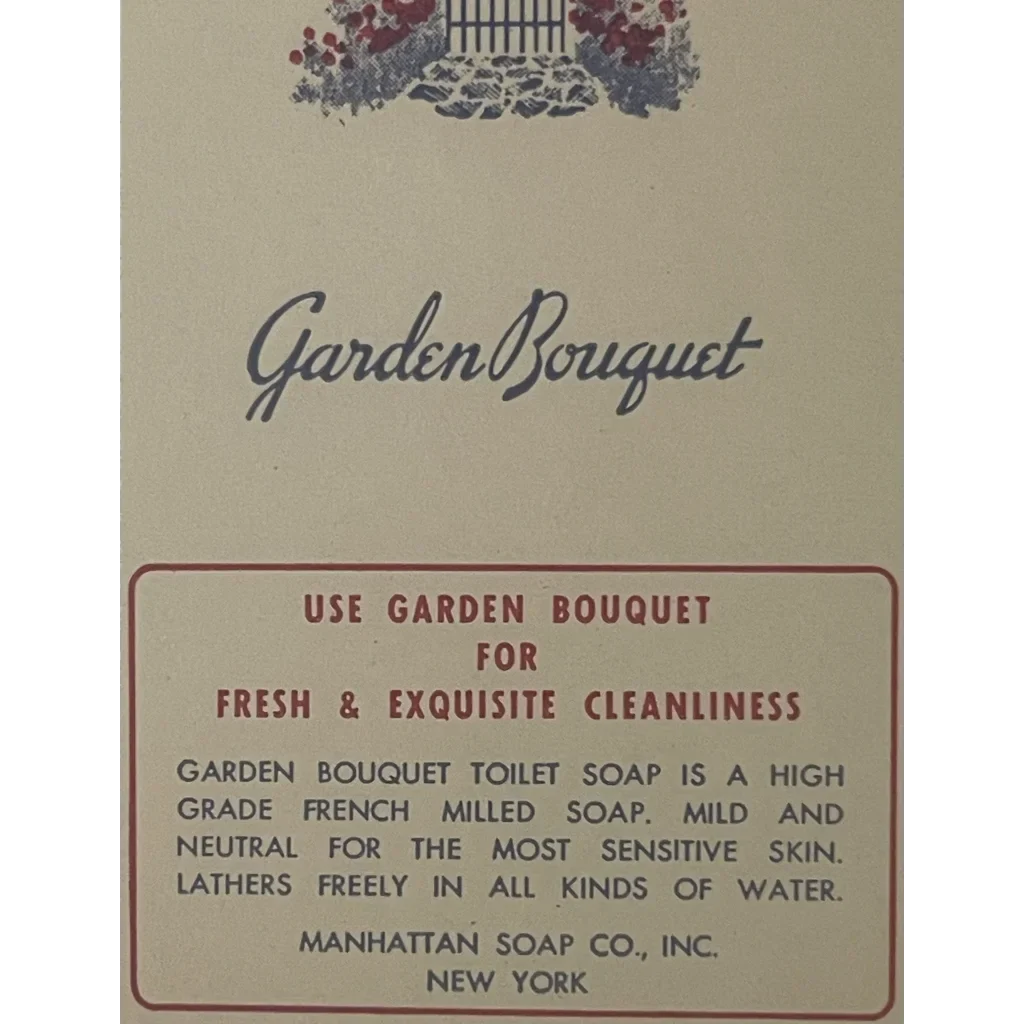 Discover Rare 1900s Garden Bouquet Soap Label from Manhattan