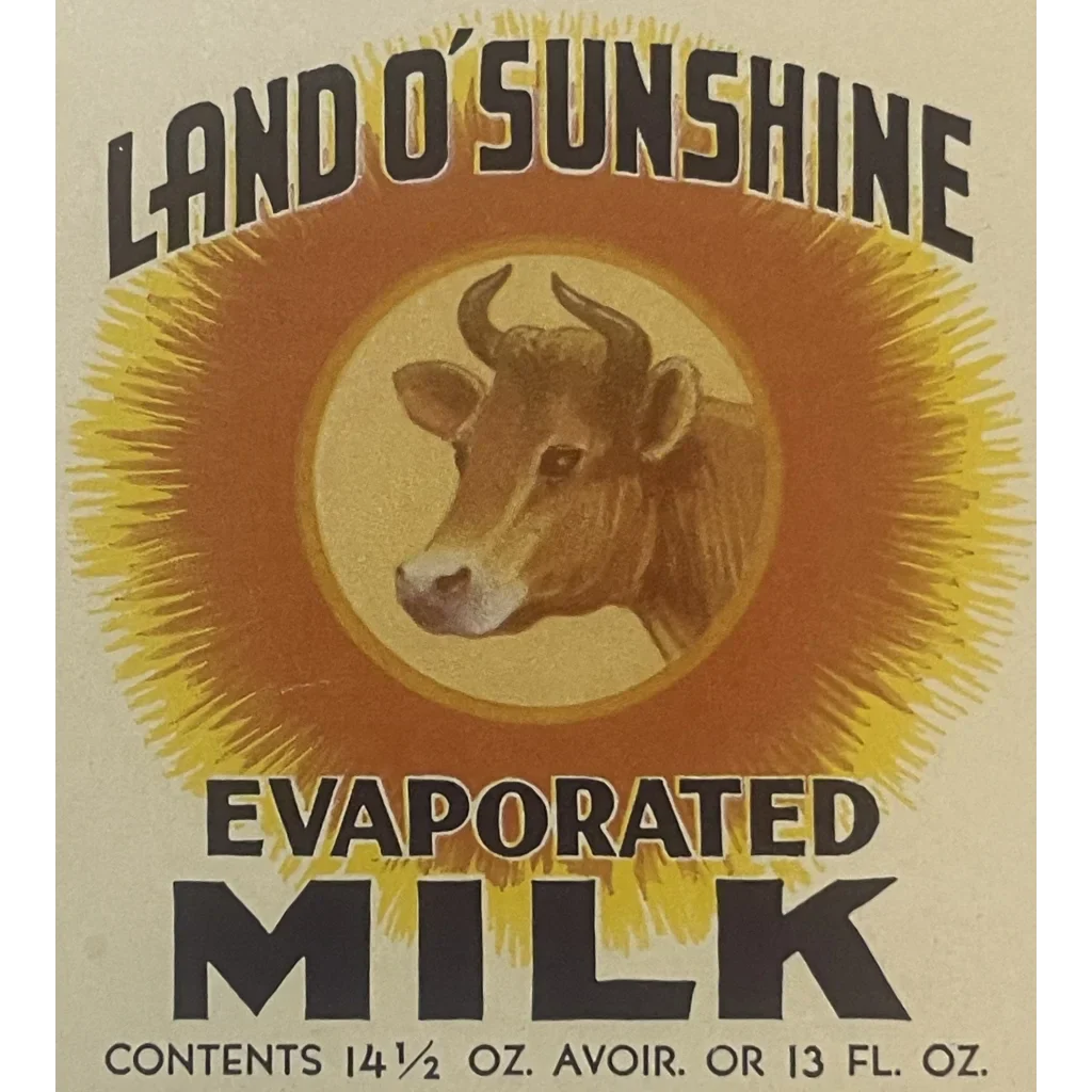 Rare Antique Vintage 1920s Sunshine Label from Suwanee Food
