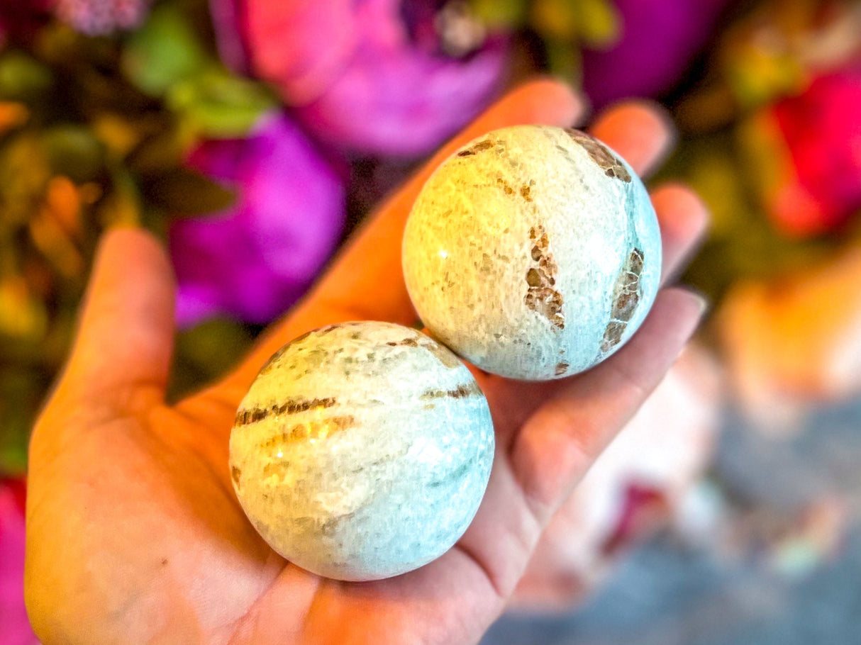 Vesuvianite and Garnet Crystal Spheres, ethically sourced