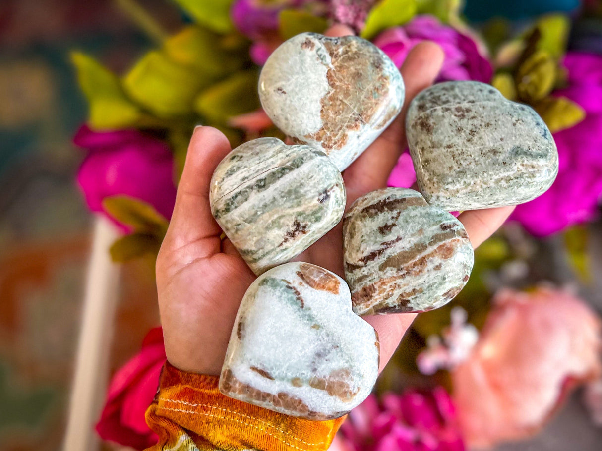 Vesuvianite and Garnet Heart, ethically sourced
