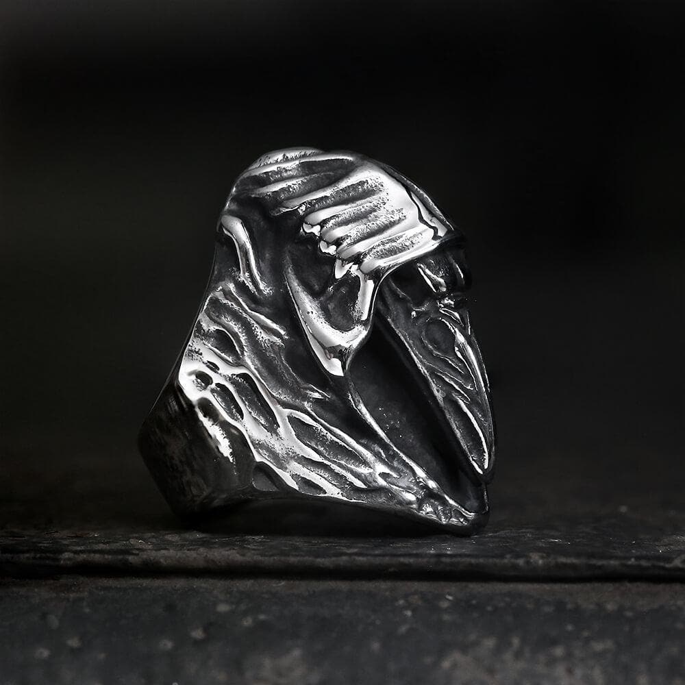 Viking Ravens Hugin Stainless Steel Ring