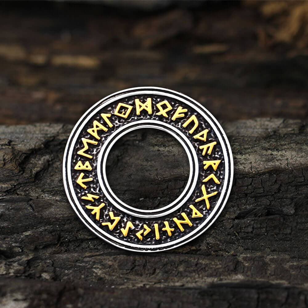 Colgante de acero inoxidable con runas vikingas