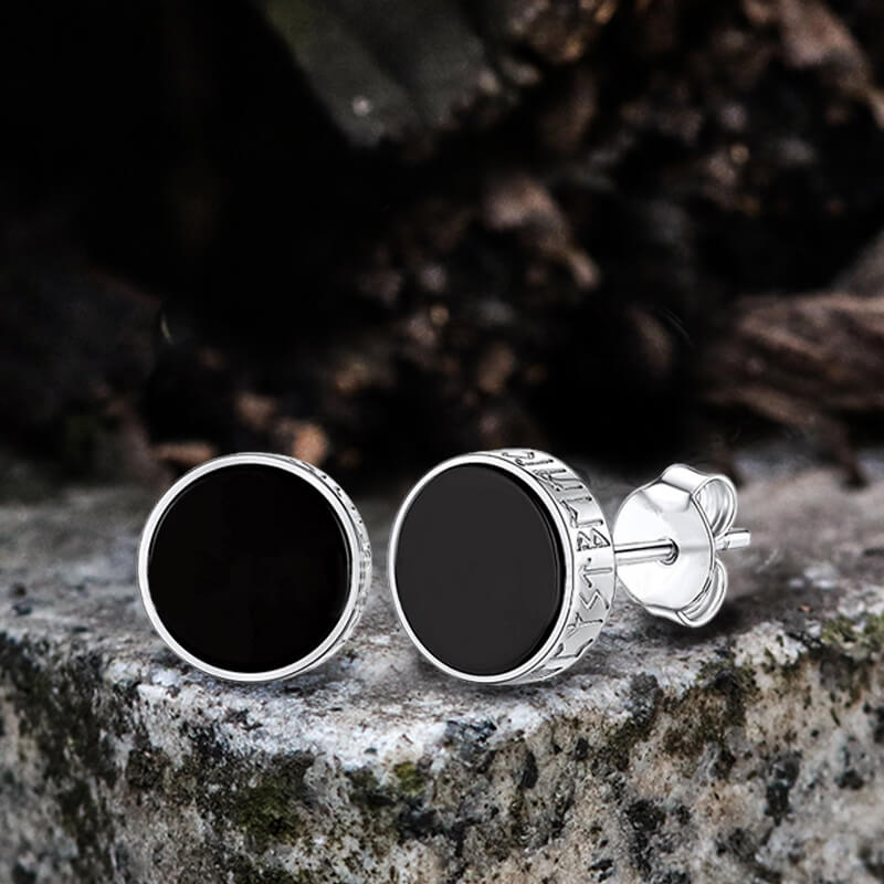 Pendientes de acero inoxidable con runas vikingas