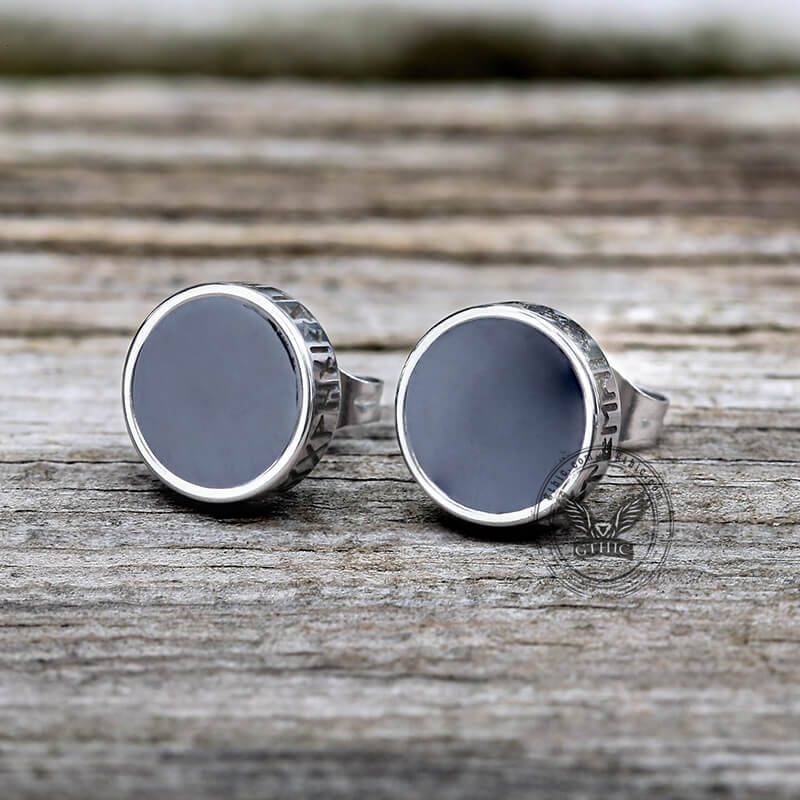 Pendientes de acero inoxidable con runas vikingas