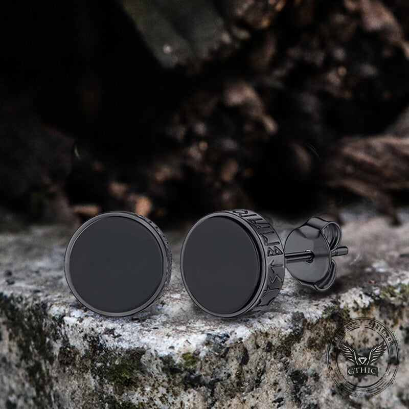 Pendientes de acero inoxidable con runas vikingas
