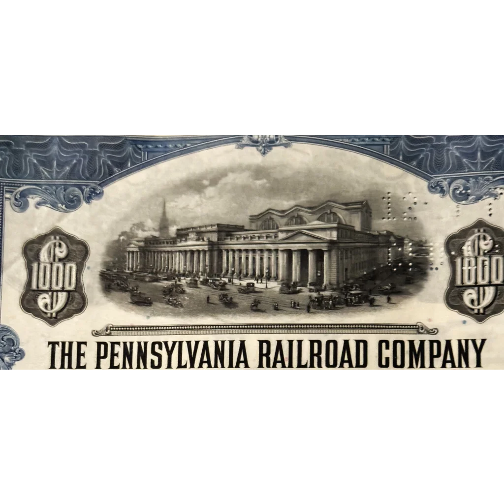 Rare 1945 Pennsylvania Railroad Pennsy Gold Bond Certificate